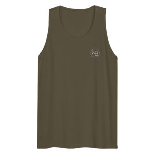 Wildbill Military Green tank top with embroidered red/white/blue logo